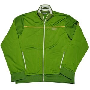 Timberland Men's Bomber Jacket Size L Large Green Full Zip Pockets Hip Hop Urban